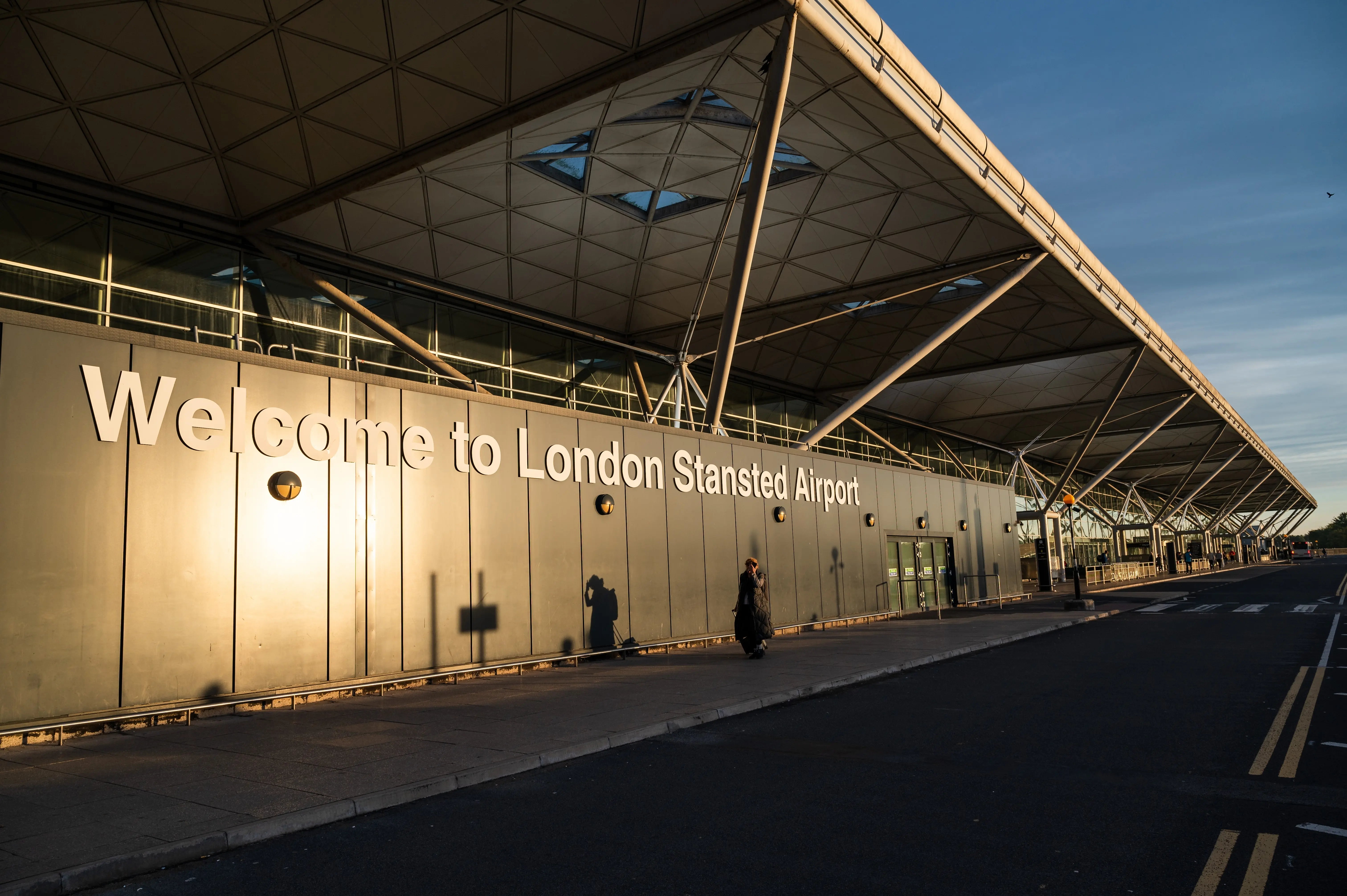 Stansted Airport STN terminal building — coach drop-off area
